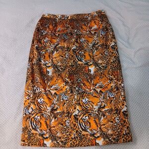 Grace Ephesians 2:5 Lined Statement Satin Tiger Midi- Maxi‎ Skirt Sz 20W